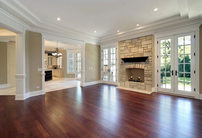 wide-plank hardwood flooring with natural wood grain